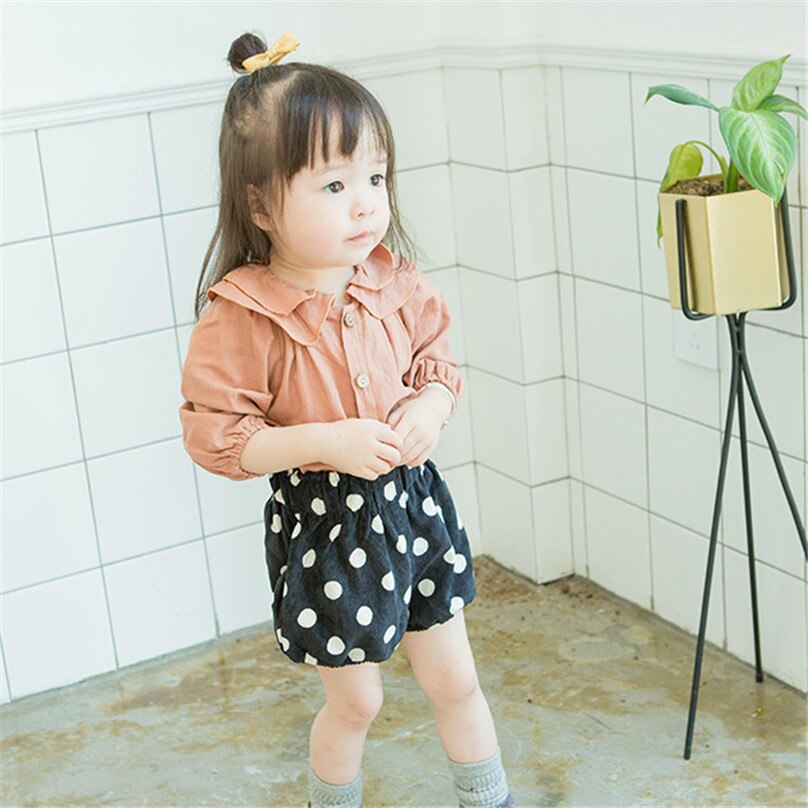 Zoete dubbellaags bloemblaadje kraag shirt baby meisjes lange mouw blouse Katoenen tops kinderen Baby Meisje Kleding 0-24 m