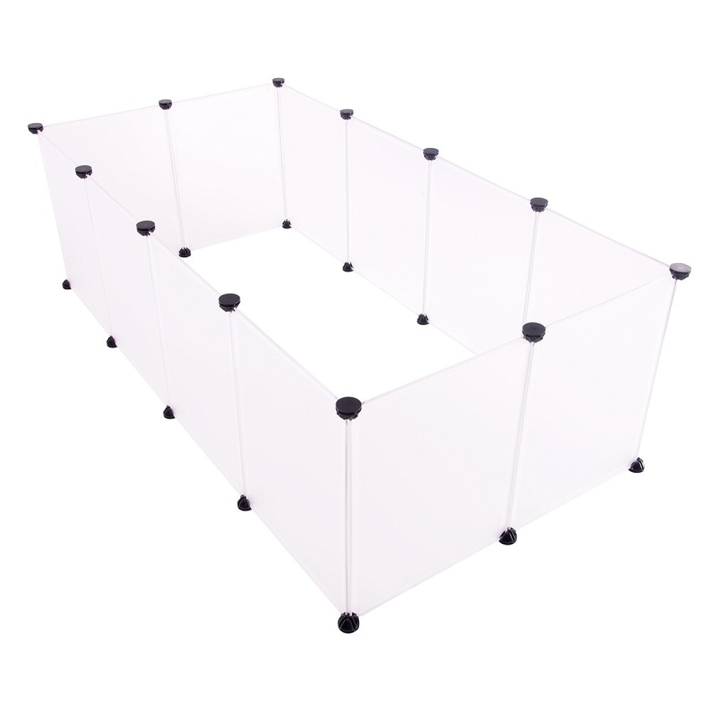 White Indoor DIY Playpen Exercise Training for Small Animals Puppy Rabbits Bunnies Kittens Cat Dog Pet Fence