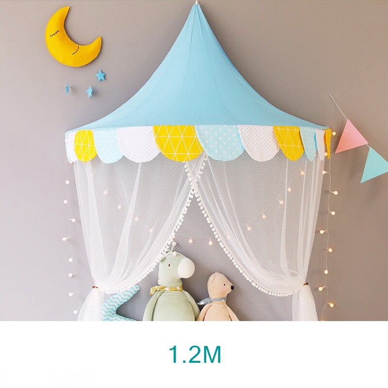 Baby Crib Netting Princess Dome Bed Canopy Childrens Bedding Round Lace Mosquito Net For Baby Sleeping 6 Colors: 1.2M Style 2