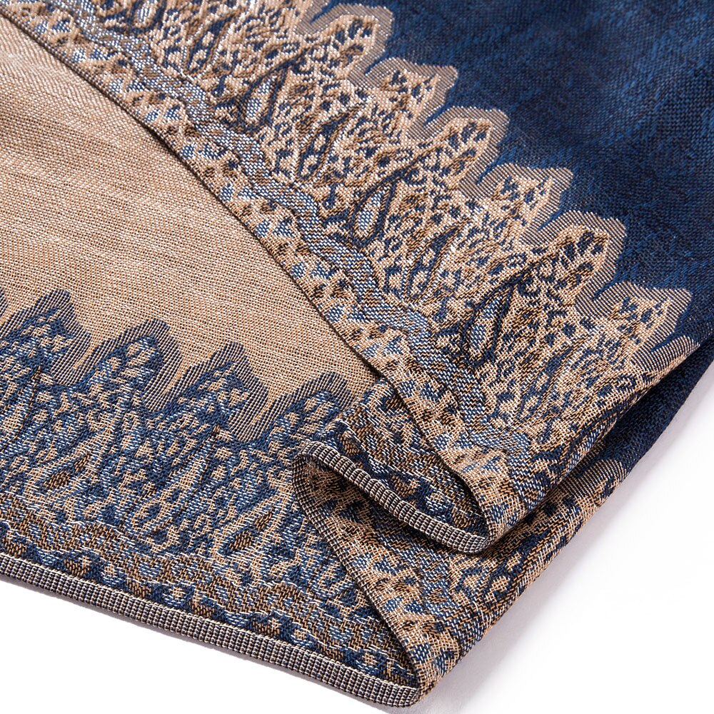 Paisley frontières Pashmina soie 2 tons écharpe enveloppement châle tête foulards léger grand mince glands longs