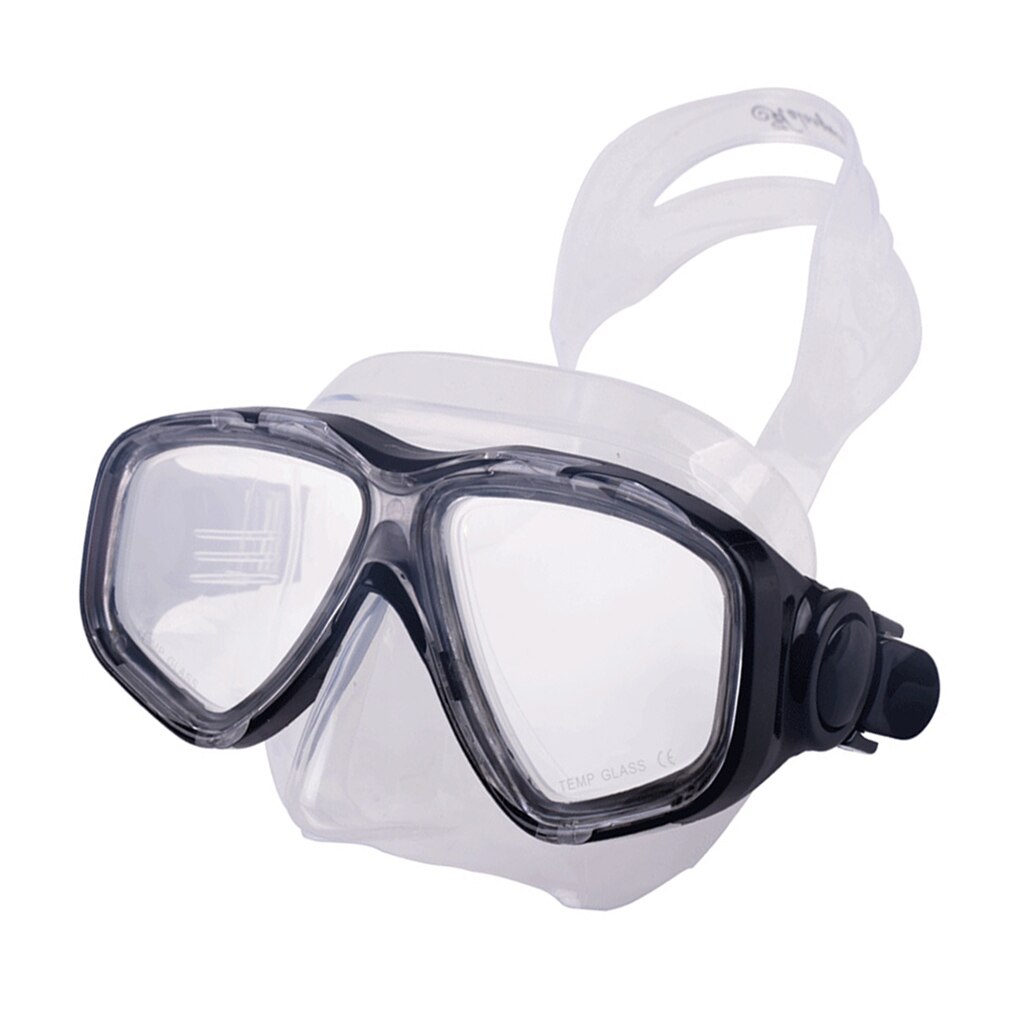 Siliconen Duikbril Gehard Glas Lens Wide View Voor Duiken, Snorkelen, Freediving, Zwemmen-Blauw, zwart, Geel, Roze: Black