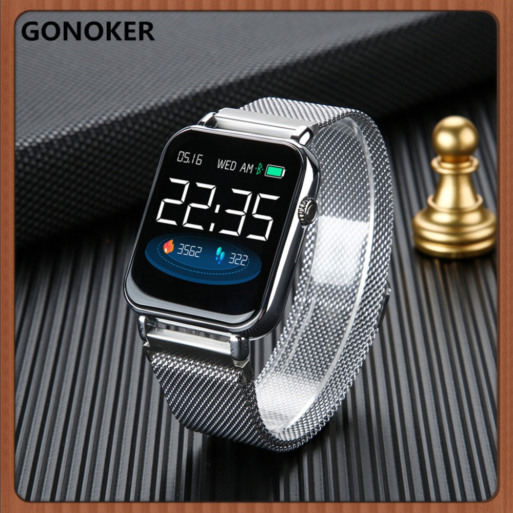 Gonoker bluetooth smartwatch  ip67 vandtæt smart band hjertefrekvens blodtryk ilt fitness tracker armbånd til mænd kvinder