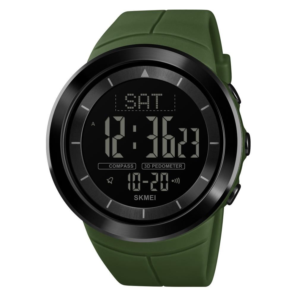 Skmei 1403 Mannen Digitale Horloge Kompas Armband Waterdicht Mannen Polshorloge Calorie Stappenteller Sport Horloges Mannelijke Klok Horloge: green