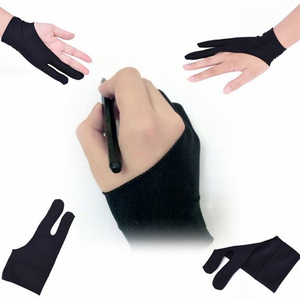 2 dita anti-incrostazione Guanto per Mano Destra E Sinistra Artista Disegno A Prova di Sudore per Qualsiasi Grafica Disegno tavoletta