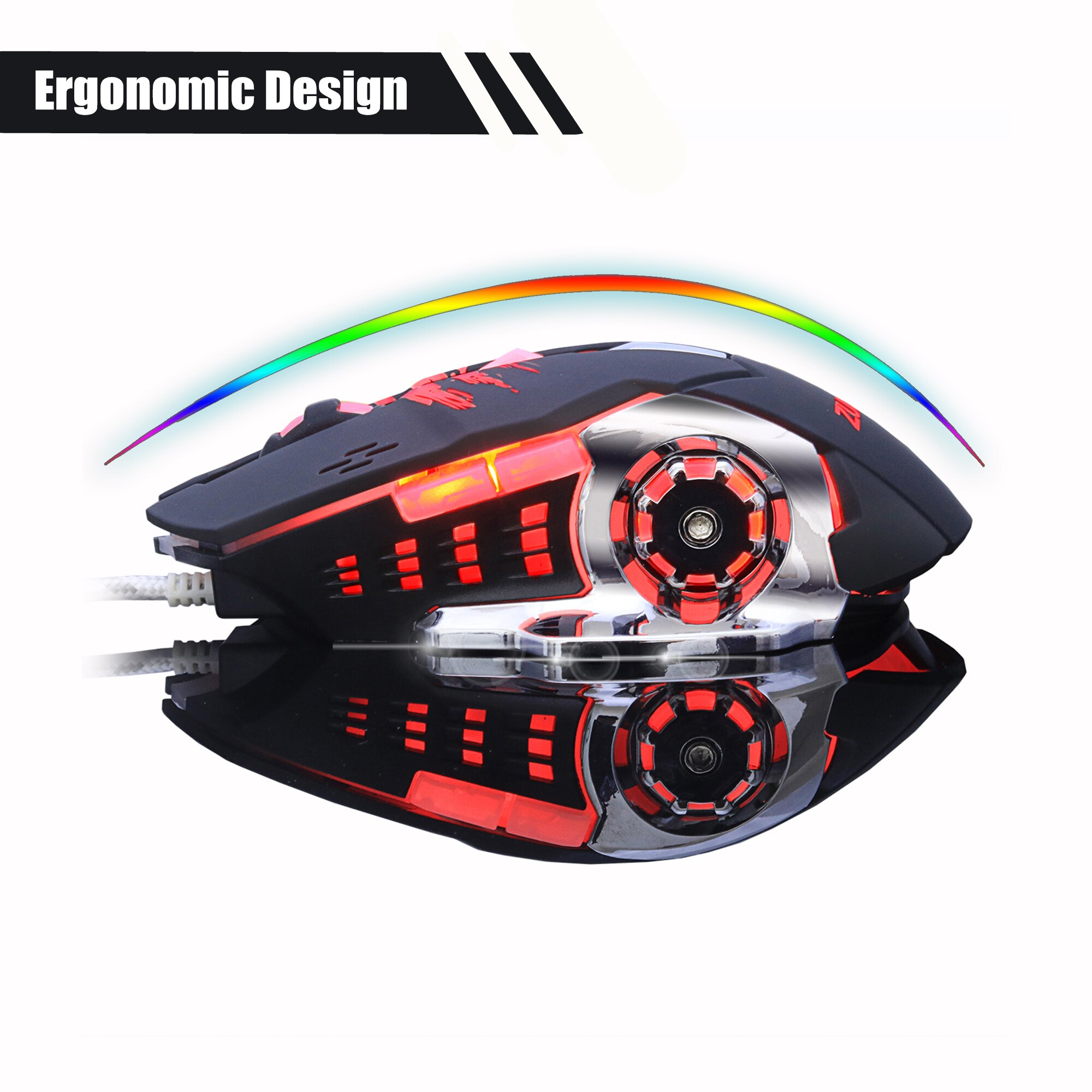 Ergonomic USB Wired Gaming Mouse 7 Button LED Computer Gamer Optical Mouse With RGB Backlight For PC Laptop Game