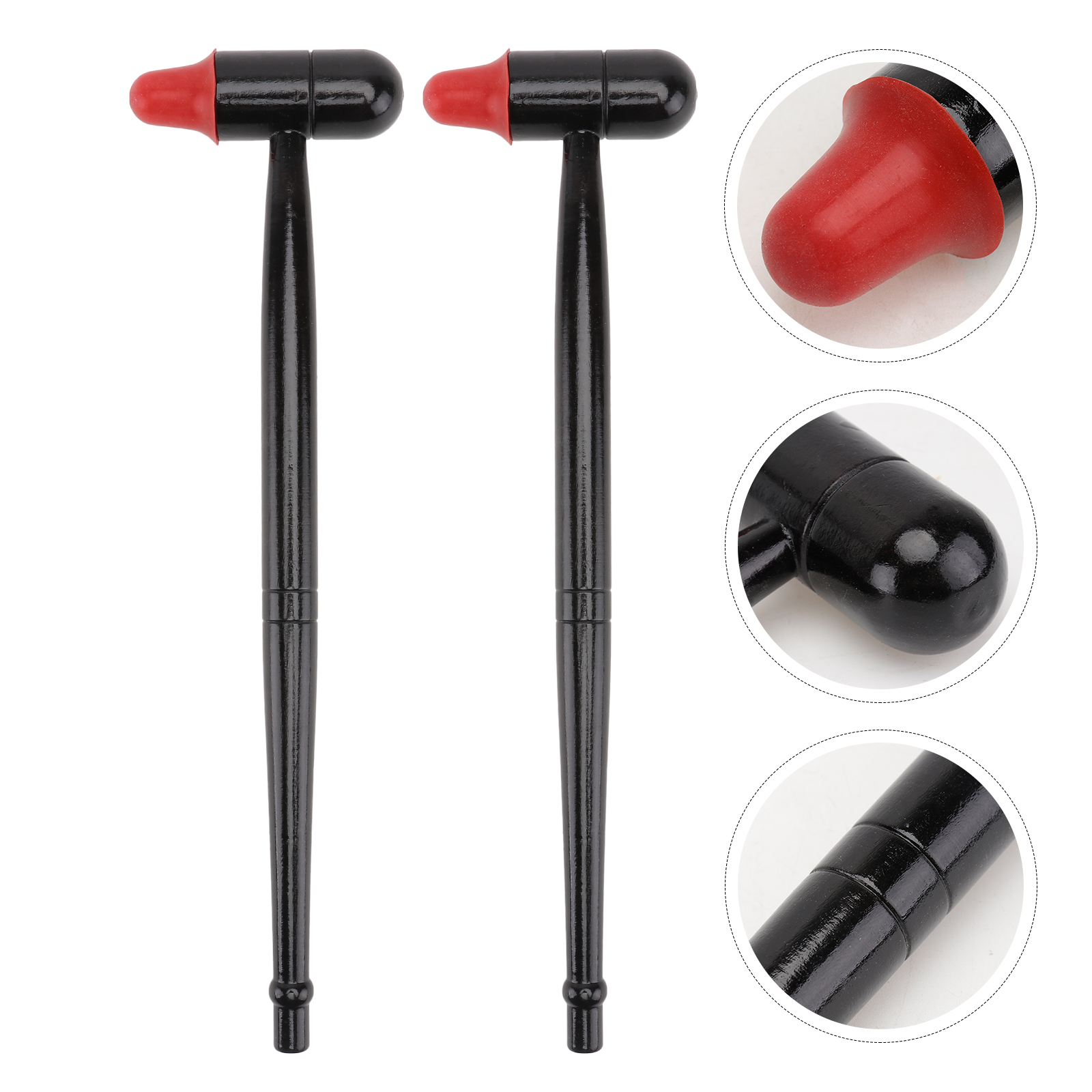 2Pcs Wooden Acupoint Tapping Hammer Practical Waist Back Massager Black