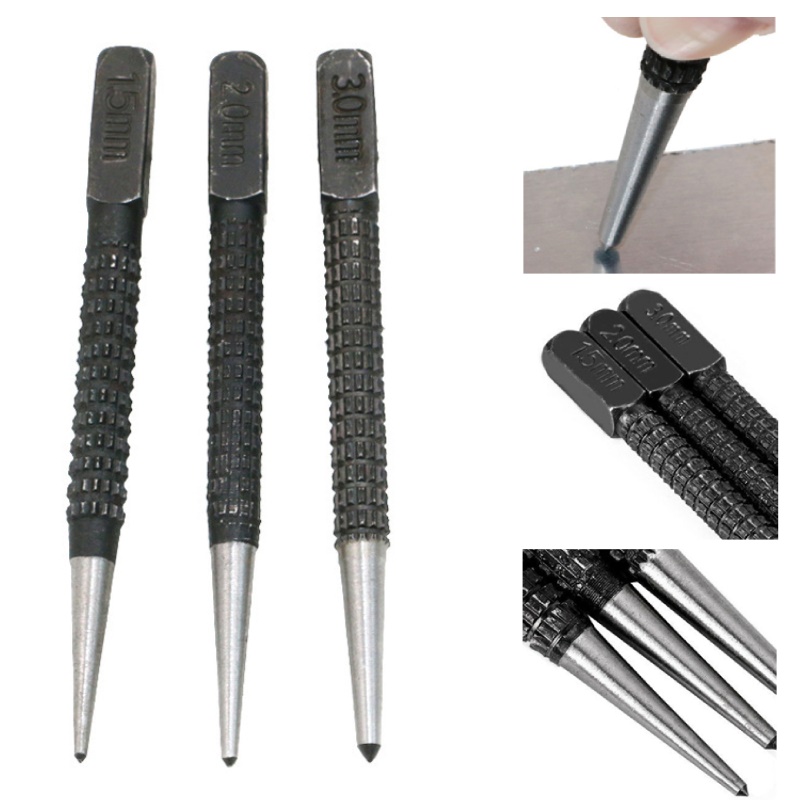 3 stk 1.5mm/2mm/3mm legert stål senterstans metall tremerking boreverktøy brocas para metall broca madeira kjerne til metall