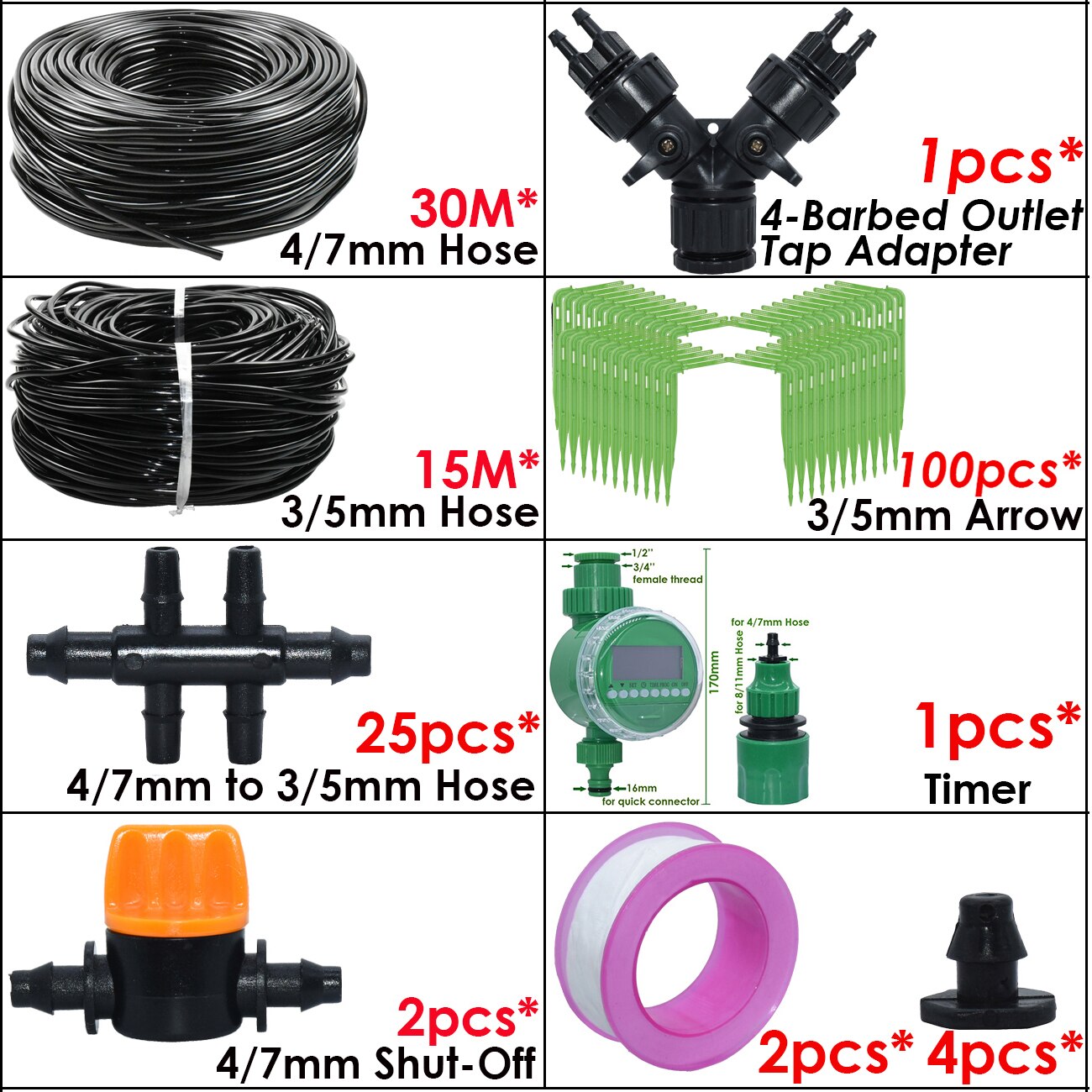 KESLA Garten Automatische Bewässerung Bewässerung Bausatz Ellenbogen Emitter Tropfen-System 4/7MM zu 3/5MM Schlauch für Bonsai Topf Blume Gewächshaus: dunkel khaki