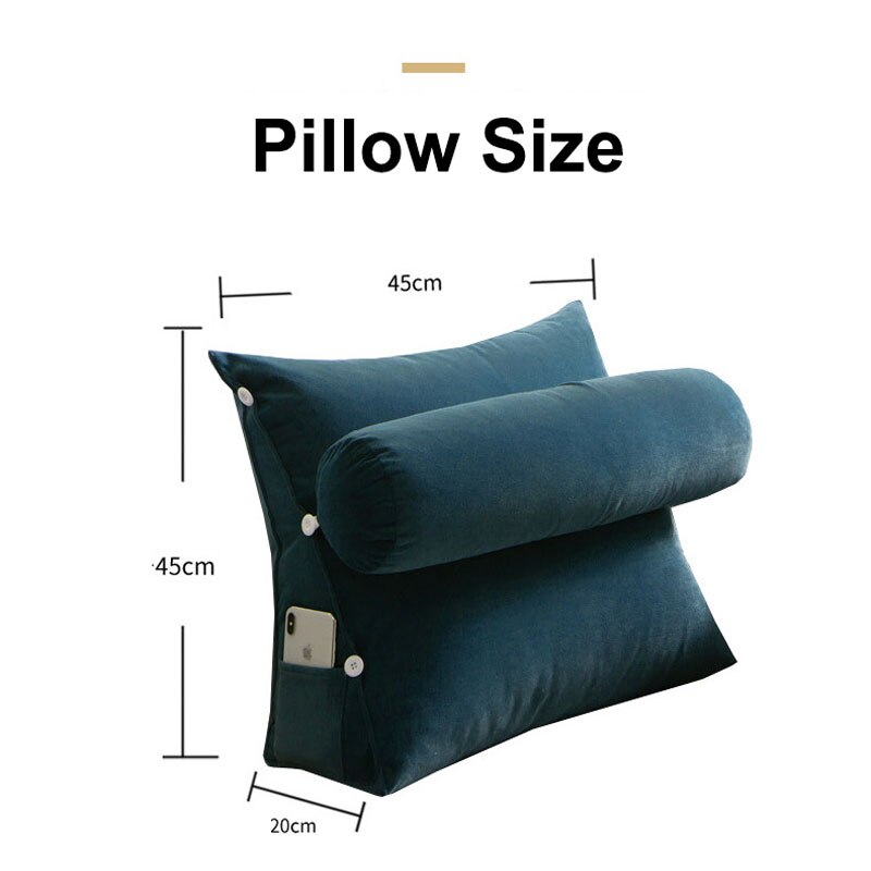Triangle Body Pillow for Reading &amp; Bed Rest Sofa Waist Cushion Solid Color Wedge Backrest Pillow Back Cushion Headboard Pillow