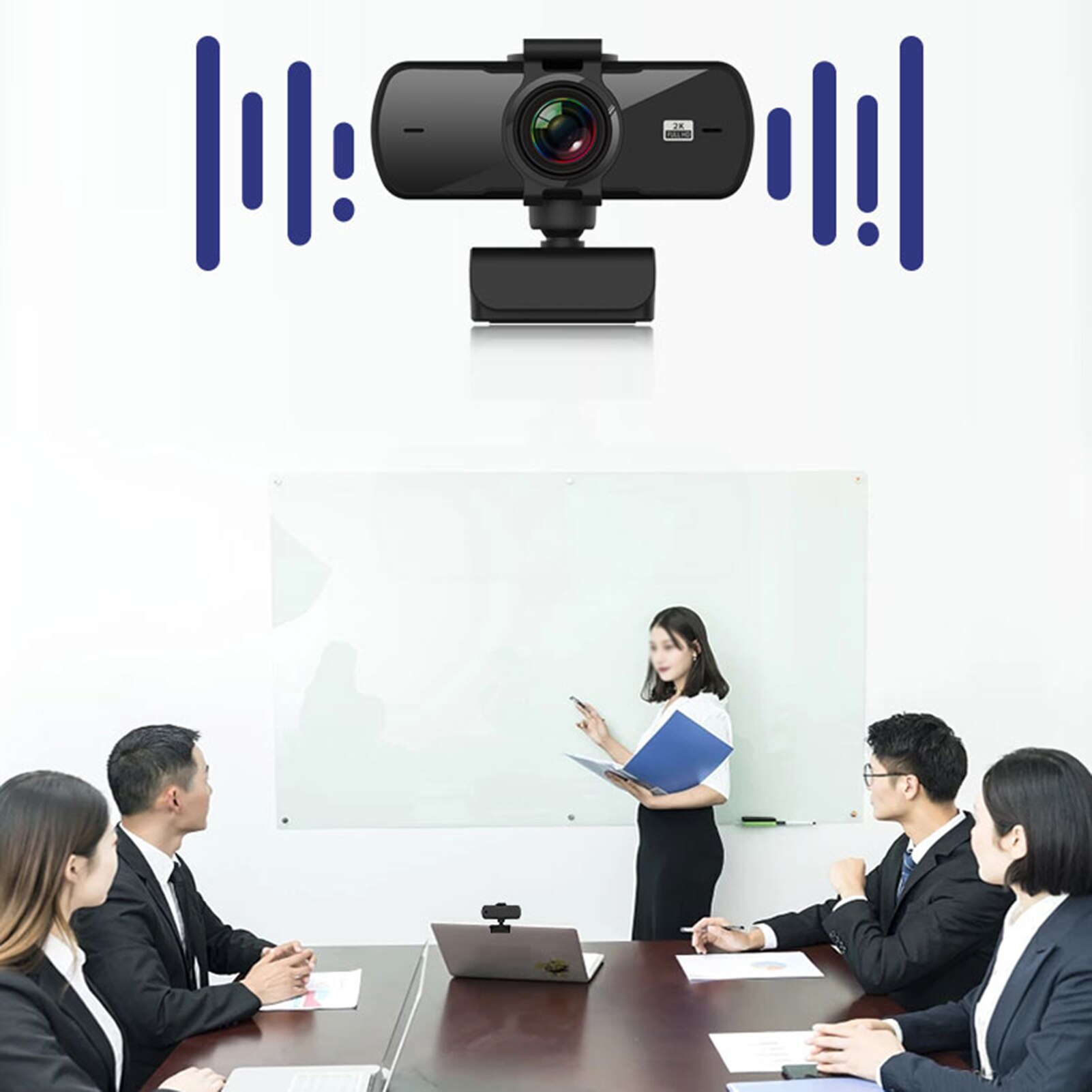 Laptop Webcam 2K Drive-free CMOS Built-in Microphone 360 Degrees Rotatable Lens Computer Web Camera Webcams With Cover