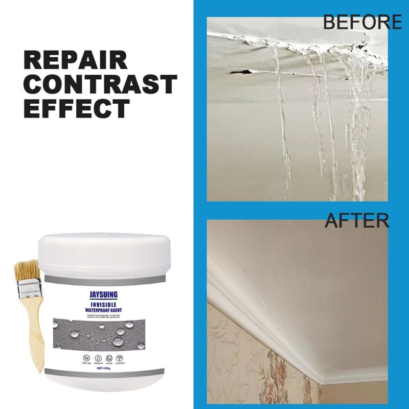 30g/100g Coating Waterproofer Water-Based for Highmoisture Areas Toilet Kitchen W8EB