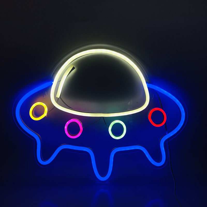 Alien – lampe Led fluo en forme de vaisseau spatial, UFO, planète, manette de jeu, luminaire mural suspendu en acrylique, luminaire décoratif d&#39;intérieur, commande USB