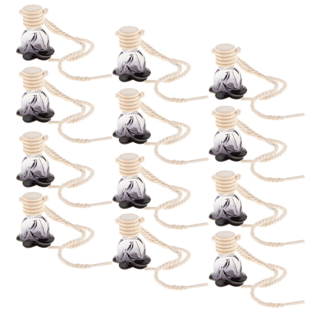 12 sztuk odświeżacz powietrza z nadrukiem w samochody wiszące dyfuzor butelka 10ml perfumy butelka na perfumy kwiat