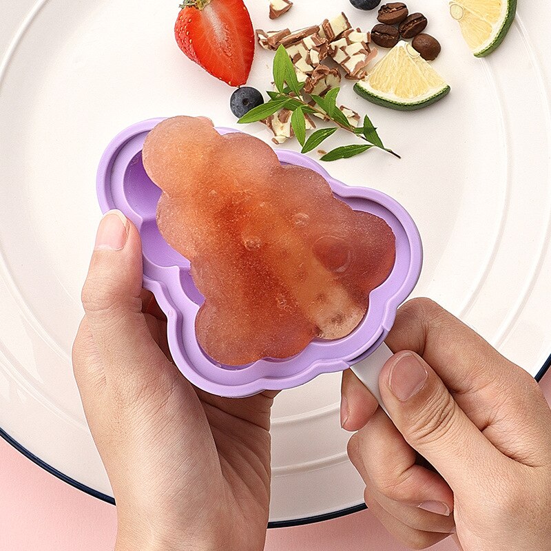 Silicone Ice Cream Mold with Lid Healthy 3D Reusable Summer DIY Homemade Popsicle Chocolate Tray Baking Tool Kitchen Accessories