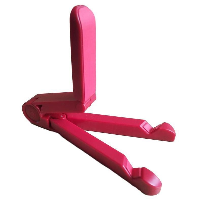 Portable Adjustable Foldable Tablet PC Triangle Stands Holder for 4-14 inch Tablet PC / Moblie phone and Tablet Holder Stand: Red