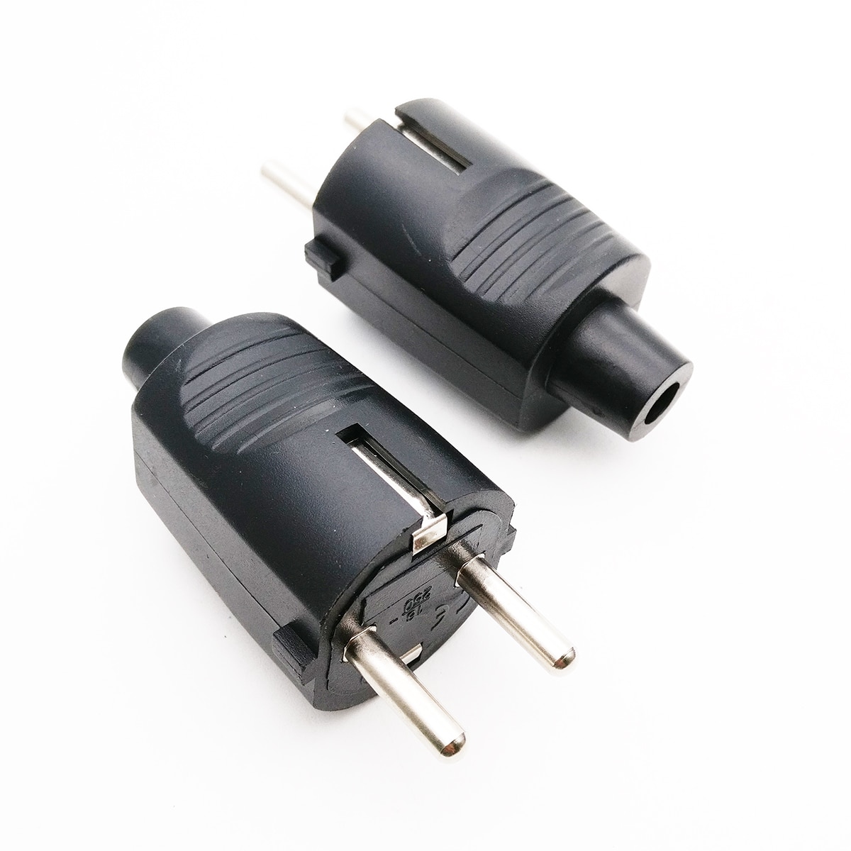 Black/White PVC shell wiring assembly Inlet European German standard rewireable power Plug detachable plug 16A 250V