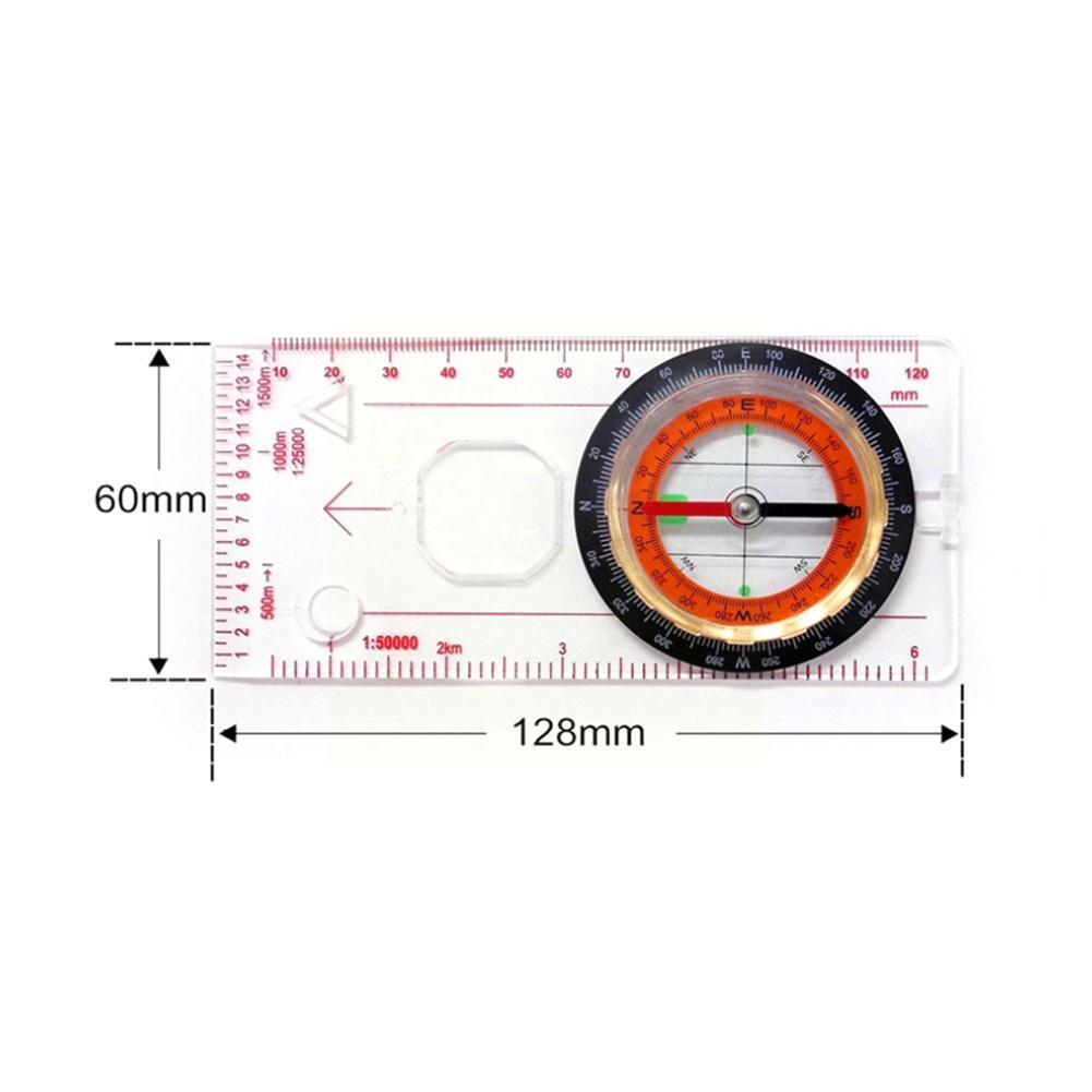 Mini Compass Map Scale Ruler Multifunctional Hiking Tool Camping Survival Equipment Outdoor Guiding R2S2