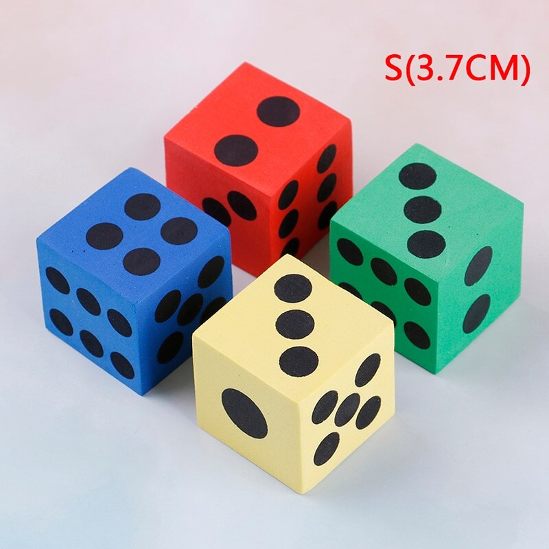 1Pc 6 Zijdig Sterven Draagbare Tafel Games Dobbelstenen Schuim Dot Dobbelstenen Beste Willekeurige Kleur Acryl Ronde Hoek Dobbelstenen