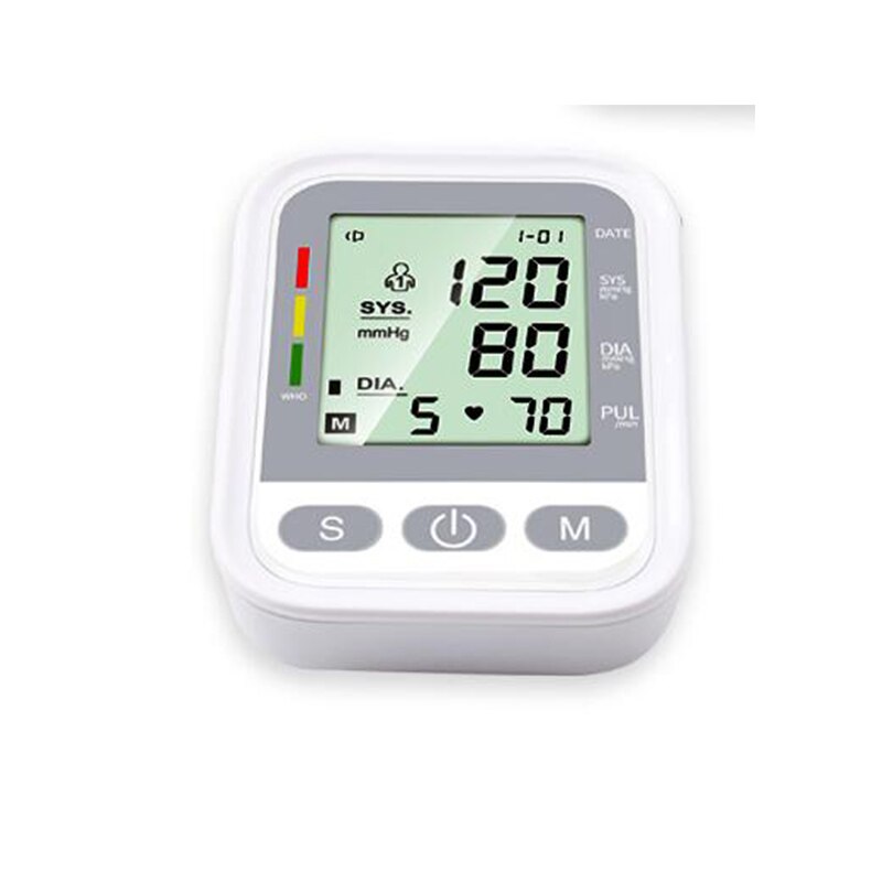 Ouderen Arm Bloeddrukmeter Automatische Intelligente Engels Voice Bloeddrukmeter Groot Scherm Home Health Monitor: Grijs