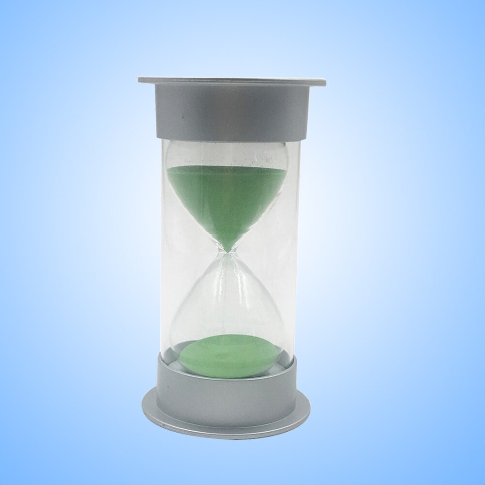 Simple Cylinder Sand Hourglass 30 Minutes Security Sand Timer Sandglass Hourglass (Silver and Blue)
