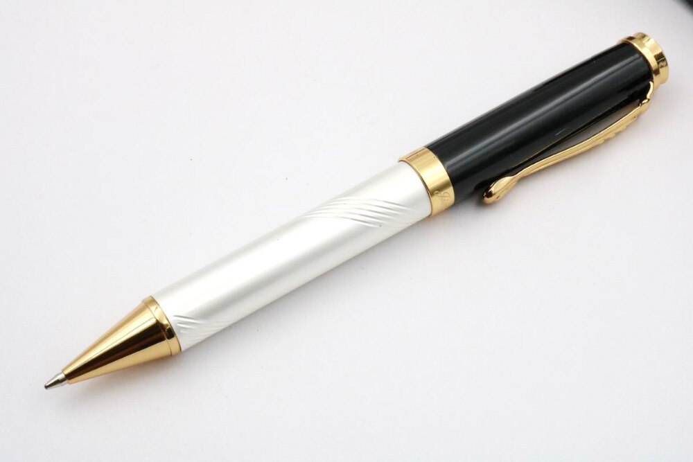 Jinhao 500 Parel Wit Met Zilveren Gouden Trim Metalen Balpen