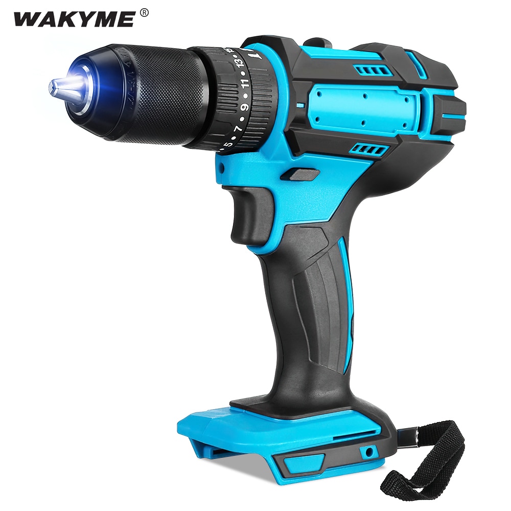 WAKYME 18V Electric Screwdriver Cordless Power Tools Drill Impact Driver Hammer Drill Screw Driver for Makita Battery