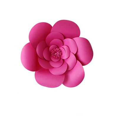 Gör-det-själv konstgjorda stora papper rosblommor bakgrund kompletta kit för bröllop och evenemang plantskola inredning blommig väggkonst papper blomma hantverk: Rosröd / 1 st 30cm