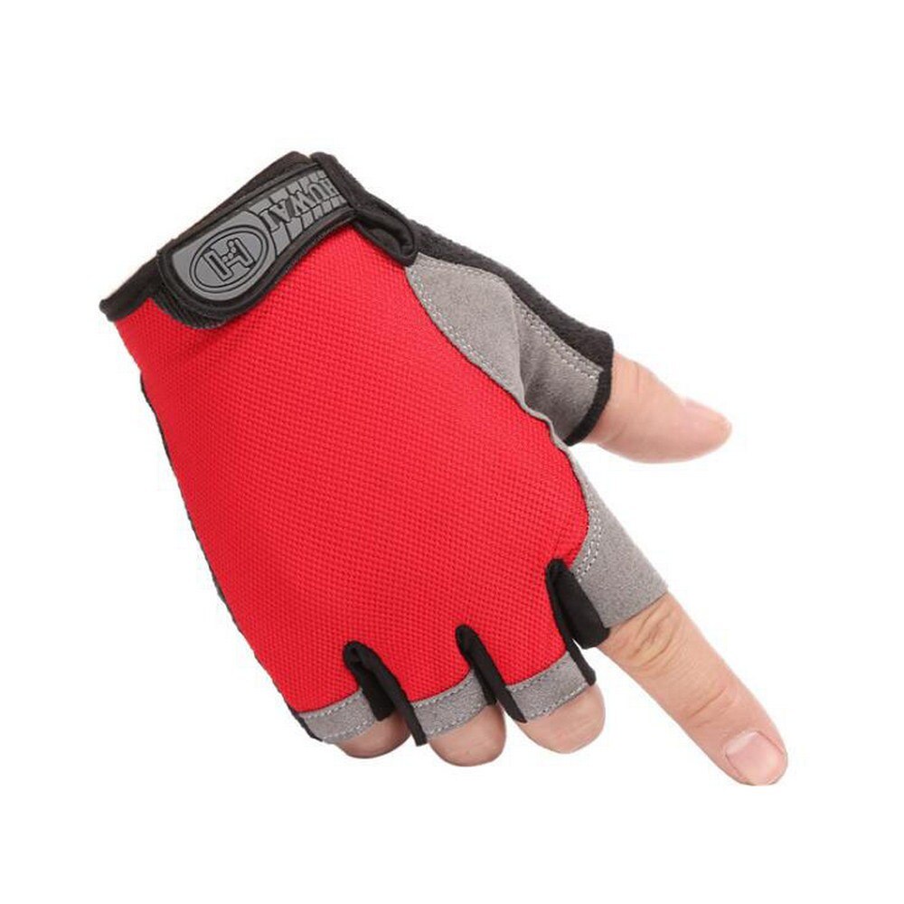 Cycling Gloves Bicycle Gloves Non-slip Impact Breathable Half Finger Bike Gloves Short Sports Gloves Accessories for Men Women: Red L