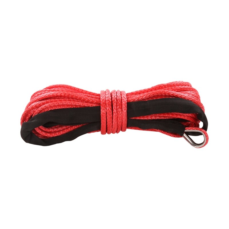 Winch Rope String Line Cable with Sheath Gray Synthetic Towing Rope 15m 7700LBs Car Wash Maintenance String for ATV UTV Off-Road: Red
