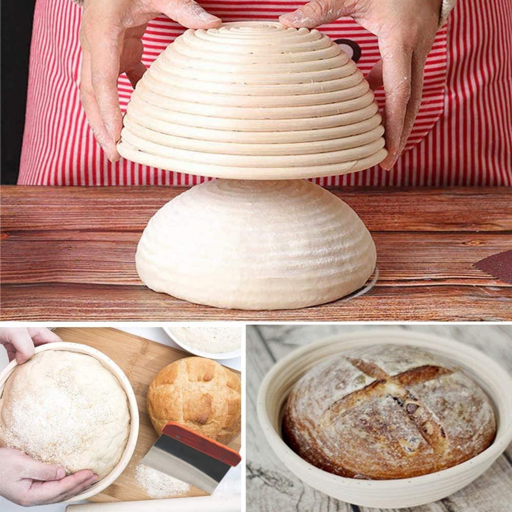 Pão fermentado cesta de padaria pão banneton proofing cesta brotform massa artesanal rattan tigela dar forma de pão europeu