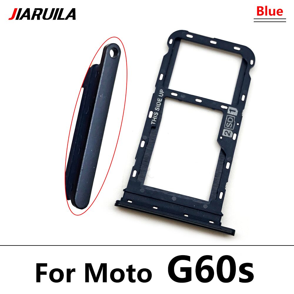 Sim Tray Voor Moto G8 Power Lite / G Snelle/G Power G100 G60s Sim Card Slot Sd kaart Lade Houder Adapter: G60s Blue