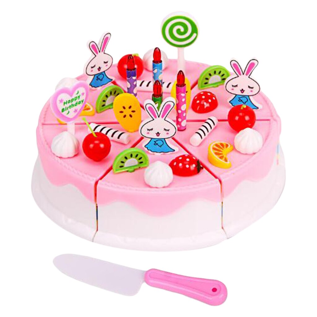 Role Play Toy Birthday Cake Accessories DIY, 64 Pieces/Set, Colorful , Safe Non-toxic Material, for Kids Ages 3+