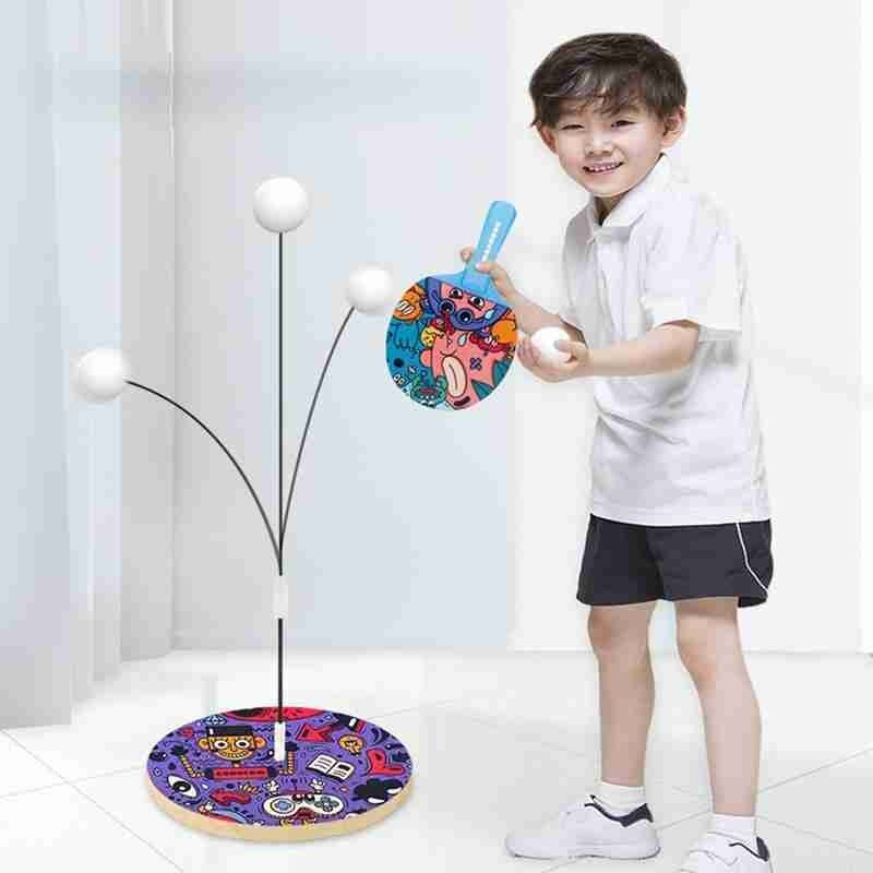 Cute Ping pong Trainer Set Table Tennis Trainer Ball Flexible Robot Shaft Machine Training Rackets Equipment Student Sports O5Q4