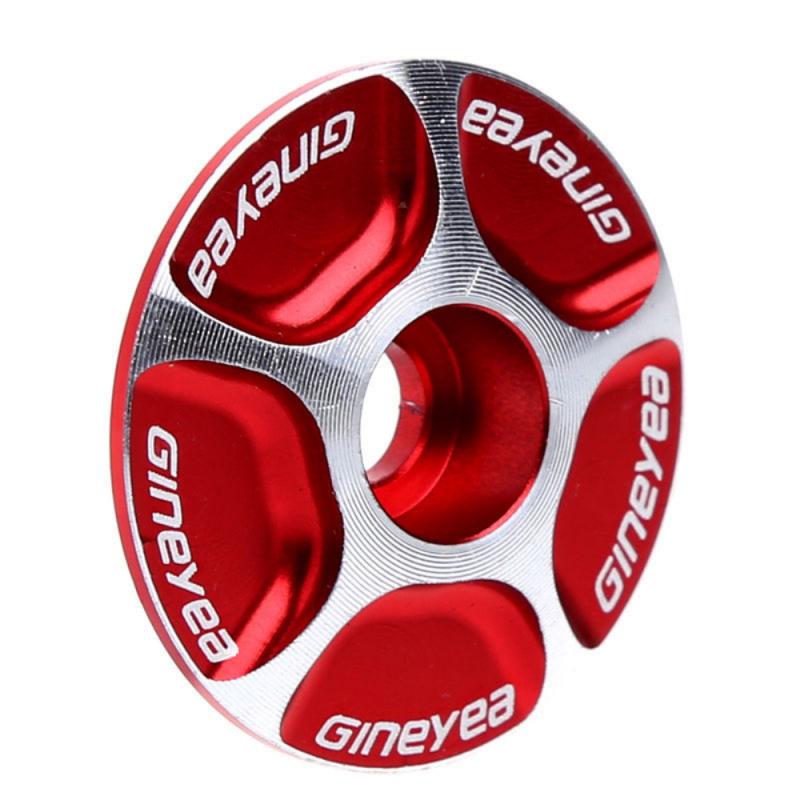 Aluminum Alloy Bicycle Headset Top Cap Threadless Stem Cover Headset Top Cap Cover Road MTB Bike Stem Accessories: 02 Red