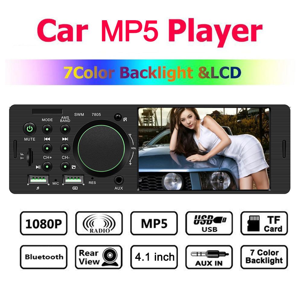 4.1 Inch Tft 1 Din Auto Radio Audio Stereo Fm Radio Bluetooth MP5 Speler Aansluiten Achteruitrijcamera Met Afstandsbediening controle
