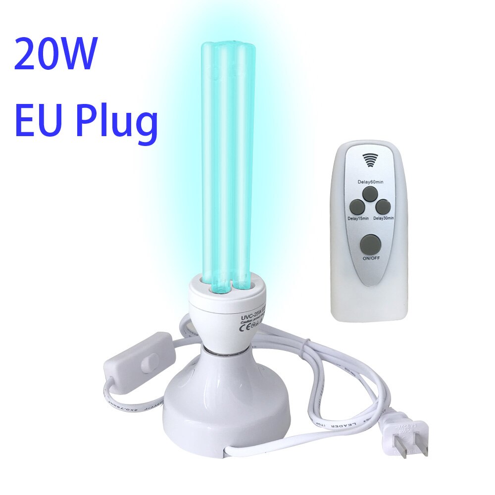 Ultraviolet led micro ozon desinfectielamp buislamp ultraviolette lampen + lamphouder us eu stekker 15w 20w e27 kwarts uv-licht