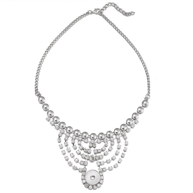 Nowe piękno elegancki styl boho kryształowy kutas pstryknąć naszyjnik 55cm dopasowanie DIY 18 przyciski zatrzaskowe MM jewlery hurtowy prezent