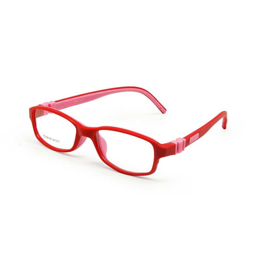 Kids Optical Glasses Frame Size 50 Silicone Safety Flexible Temple Children Eyeglasses Unbreakable Boys Girls: red