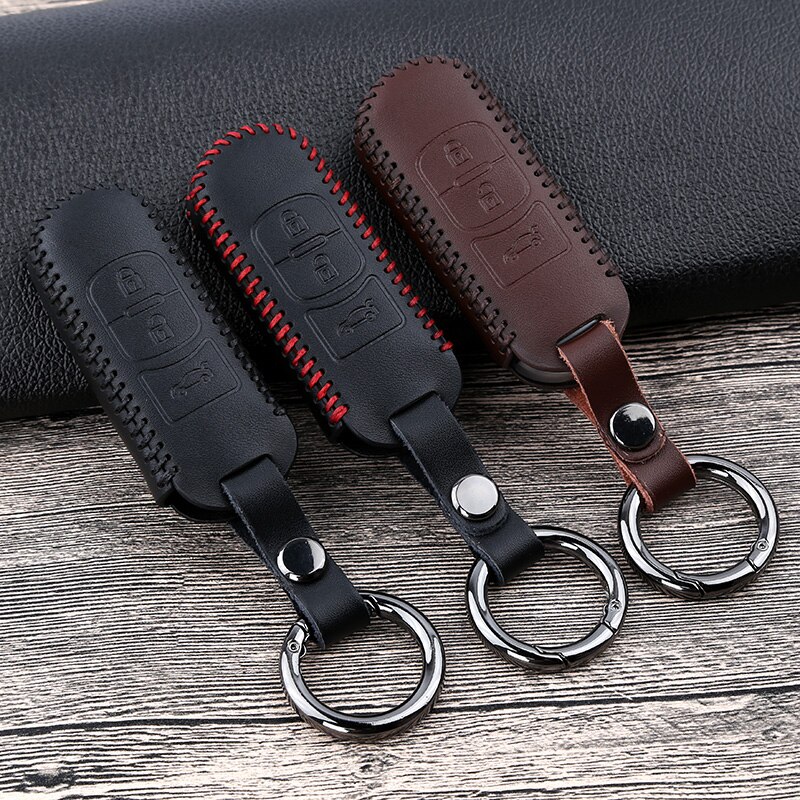 Lederen Auto Remote Key Case Cover Voor Mazda 2 3 6 Atenza Axela Demio CX-5 CX5 CX-3 CX7 CX-9 Accessoires