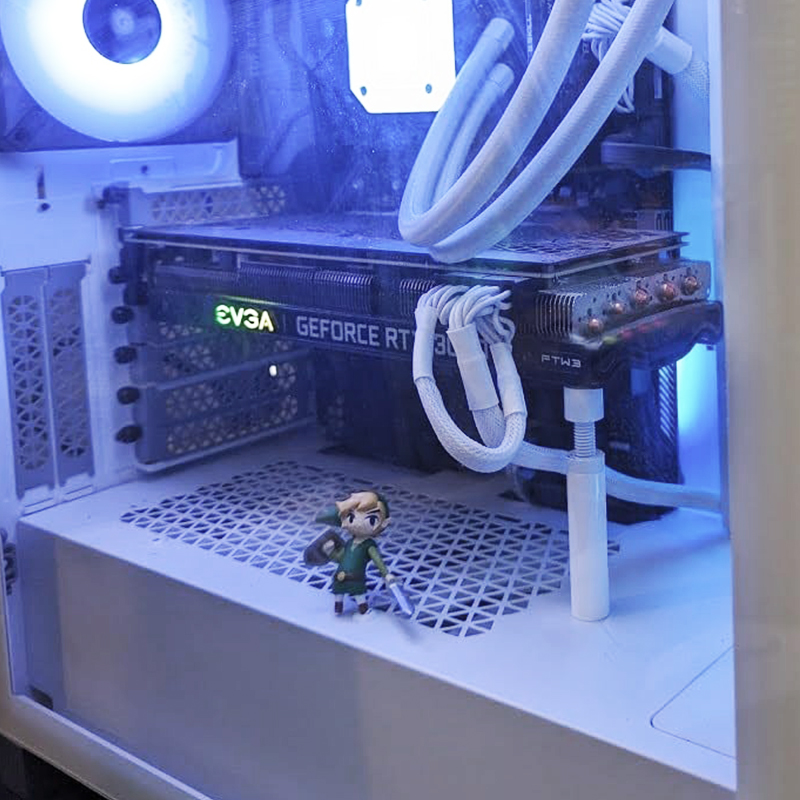 Gpuhold hvid grafikkort gpu-støttebeslag videokort sag-holder beslag gpu-holder anti-sag-stativ aluminiumsholder 27-120mm