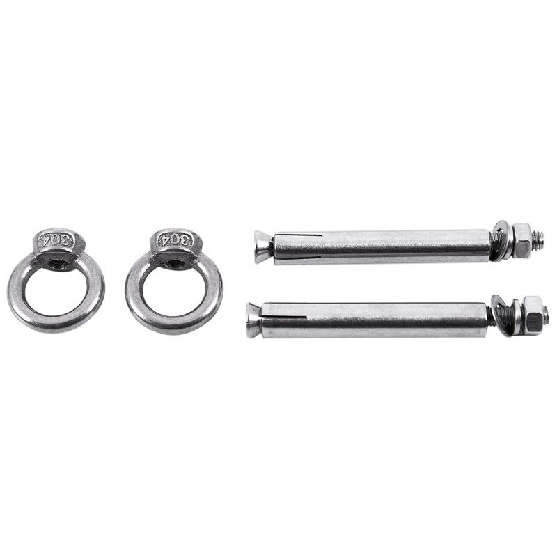 2 st rostfritt stål rå stil sköld ankare ögla bultar  m6 x 82mm, silver