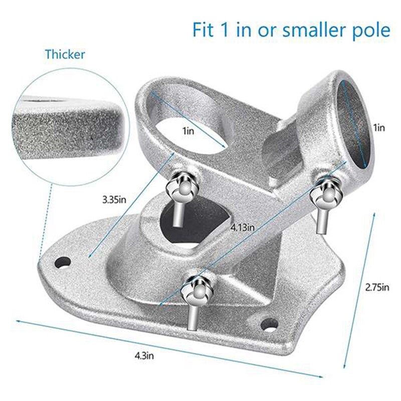 Flag Pole Holder Dual Position Flag Pole Mounting Bracket for House Steel Aluminum Flag Pole Mount Bracket