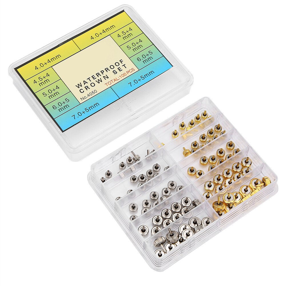 Steel Watch Crown Parts Replacement Assorted Gold & Silver For Watches Repairing