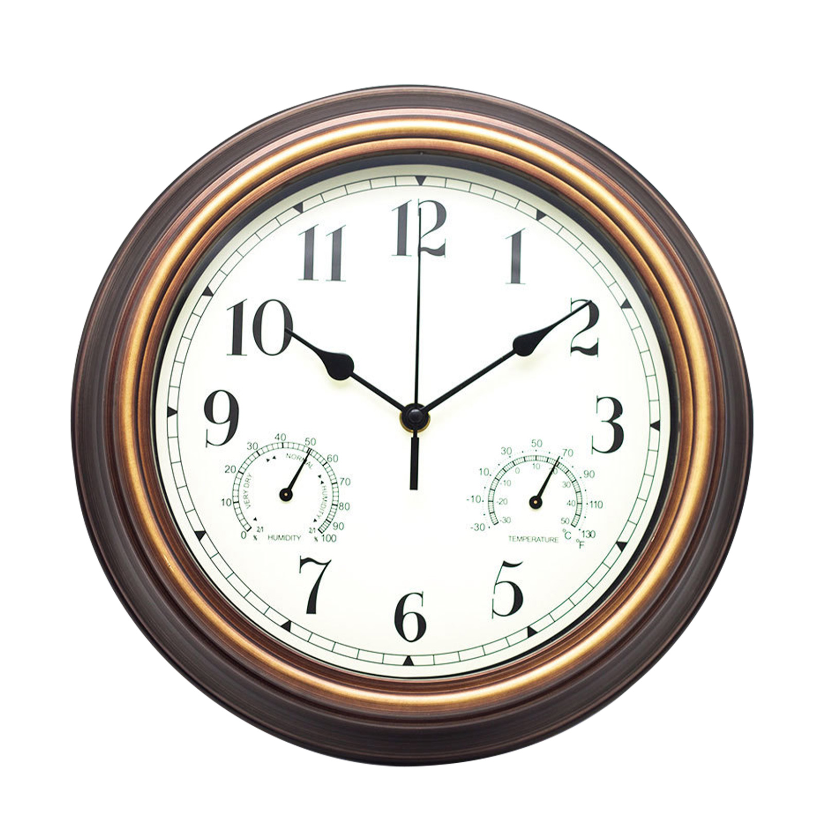 12inch Battery Operated Home Decoration Large Round Temperature Humidity Office Wall Clock Hanging Kitchen Livingroom Garden