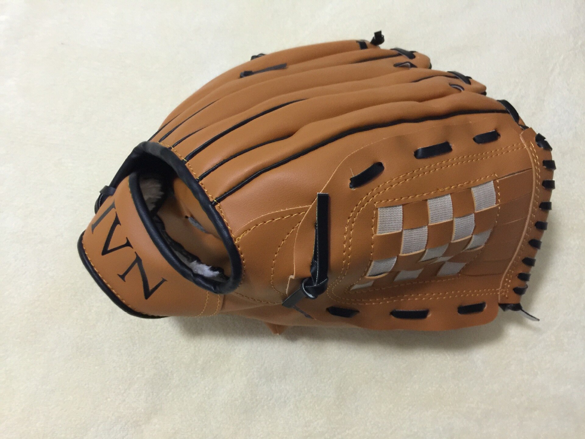 La mano izquierda De guante De béisbol De cuero De accesorios para equipos De béisbol niños Guantes De Puerto Set De béisbol: Rojo / 9.5 inches