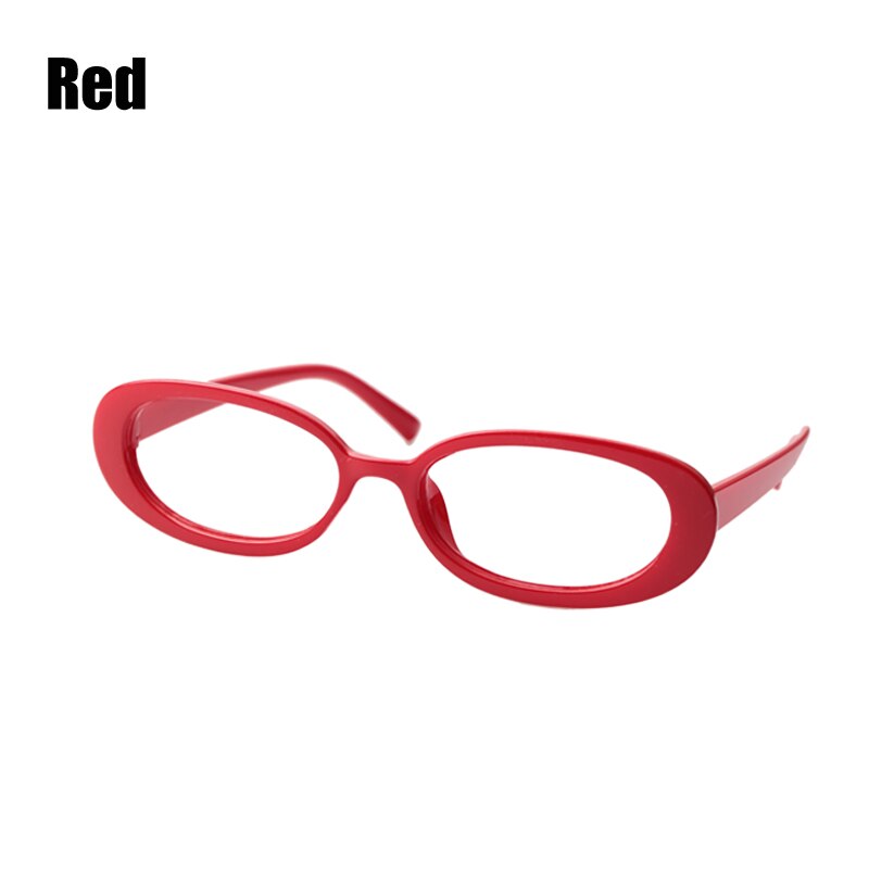 SOOLALA Cute Oval Optical Glasses Frame Women Eyewear Prescription Eyeglasses Frame Clear Lens Myopia Glasses: Red