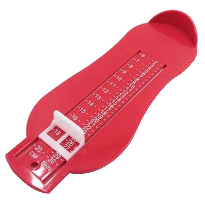 Voetmaatmeter 5 kleuren baby kind voetliniaal schoenmaat meetlat schoenlengte groeiende voetmaat liniaal gereedschap maten: Rood