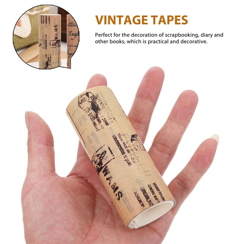 2 rollos de cinta Vintage antigua, cinta decorativa ancha clásica para álbum de recortes, libro de recortes y pegatinas de papel