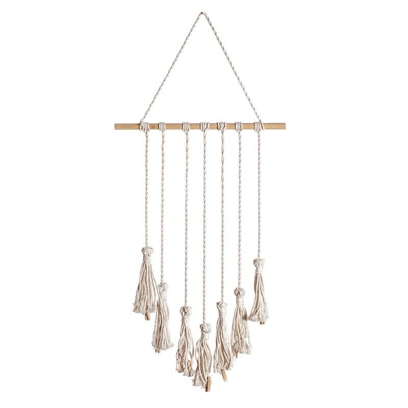 Hanging Photo Display Wall Decor With 20 Wood Clips And Light Strip Home Decor For Photo Collage Frame TasselA1