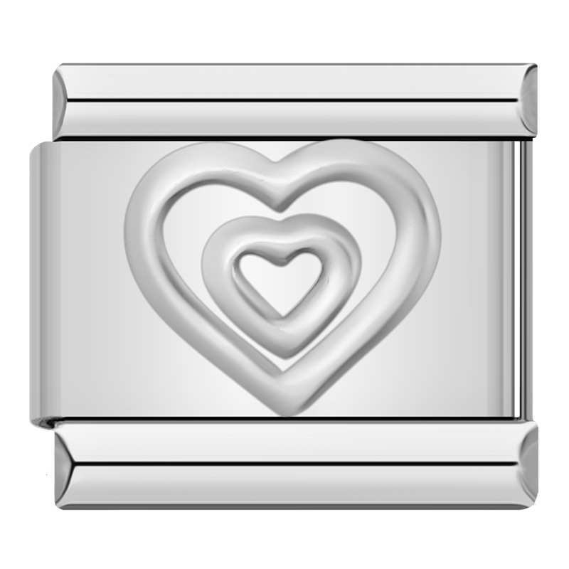 Hapiship Romantic Heart Cherry Shiny CZ Italian Charm Link Fit 9mm Bracelet Stainless Steel Making DIY Jewelry DJ605: None